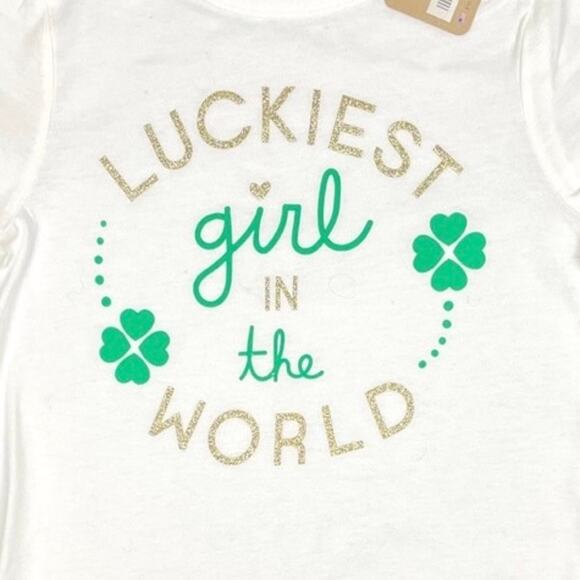 Y2K Crazy 8 “Luckiest Girl” Tee Girls L NWT Shamrocks Vintage 2000s - Picture 3 of 6